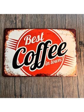 Wall Hanging Sign Metal Sign Kitchen Decor Gift for Coffee Lover NEW FAST SHIP